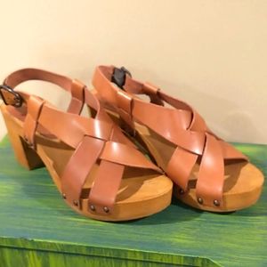 Sundance Catalog brown leather heels 8.5